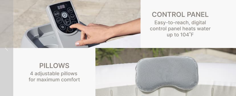 Bestway SaluSpa Hollywood EnergySense Luxe AirJet Round Inflatable 4 to 6 Adult Hot Tub with Heater, Filter, 2 Covers, and 140 AirJet System