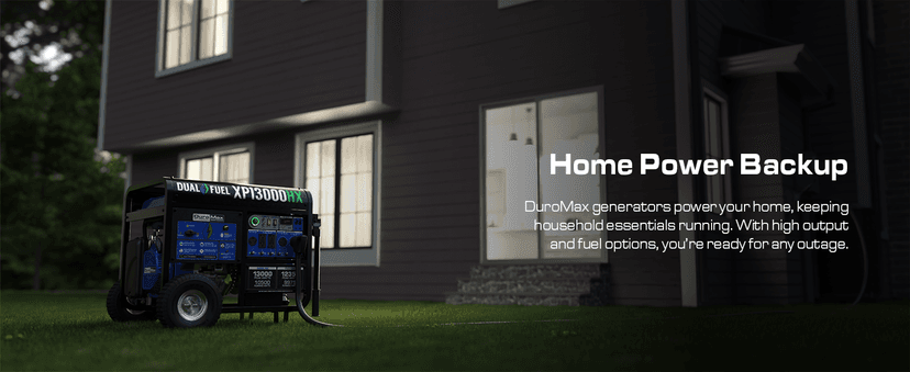 DuroMax XP13000HX Dual Fuel Portable Generator - 13000 Watt Gas or Propane Powered - Electric Start w/ CO Alert, 50 State Approved, Blue