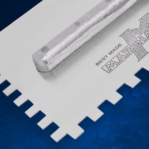 MARSHALLTOWN Standard Notched Trowel, Square Notch, 6x6x6 mm Notch Size, DuraSoft Left-Handed, Flooring and Tiling, Tile Tool, Made in the USA, 702SDL