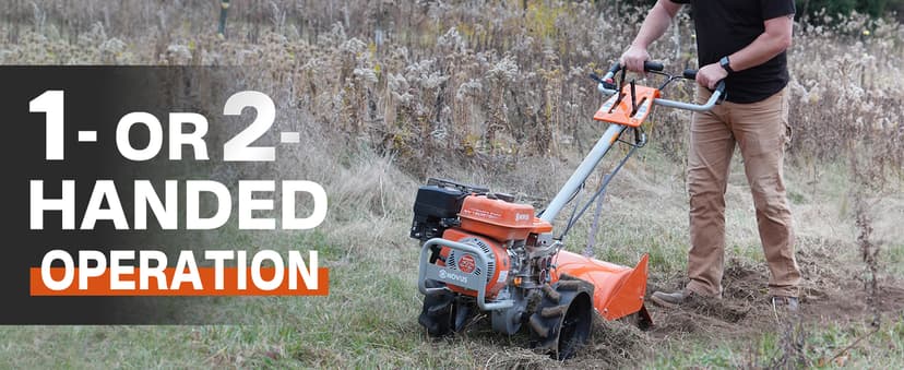 NOVUS18-Inch 212cc Dual Direction Rear Tine Tiller, Full Gear Transmission, Dual Rotating Tines, Airless Tires, Gas Tiller for Gardenig, Garden tillers Gas Powered