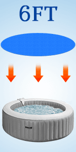 Solar Hot Tub Spa Bubble Cover Blanket for 6 7 Ft Round Inflatable Hot Tub Spa Pool Thermal Insulation Floating Bubble Wrap Covers Blankets(6 Ft)