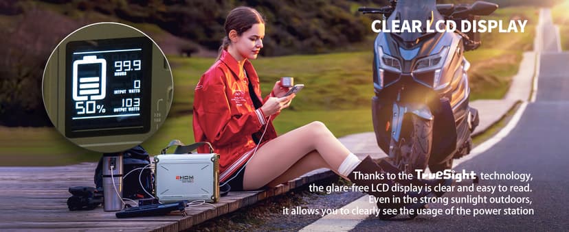 EHOM Portable Power Station 350W (Peak 700W), EP350 299Wh Solar Generator with 120V Pure Sine Wave AC/USB/Car Outlets, Backup Lithium Battery Generator for CPAP Outdoor RV Camping Emergency Blackout