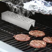 Skyflame Wood Chip Smoker Box, Stainless Steel Double V-shape BBQ Smoke Box with Hinged Lid for Charcoal & Propane Gas Grill, 12.5"(L) x 3.3"(W) x 2.5"(H), U.S. Design Patent