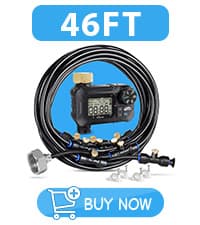 homenote Misting Cooling System 59FT (18M) Misting Line + 20 Brass Mist Nozzles + Brass Adapter(3/4") Outdoor Mister for Patio Backyard Garden Greenhouse Watering