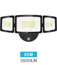 Olafus 100W Flood Light Outdoor, Switch Controlled 10000LM LED Security Light, IP65 Waterproof Outside Floodlight with 5 Adjustable Heads, 6500K Exterior Flood Light Fixture Wired for House Yard Black