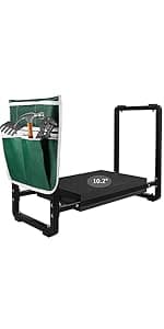 FLINTER Garden Kneeler and Seat, 10.2" Wider Heavy Duty Thick Gardening Bench for Kneeling and Seat - Multifunctional Kneeler Bench, Gardening Gifts for Women, Seniors Grandparents, Green