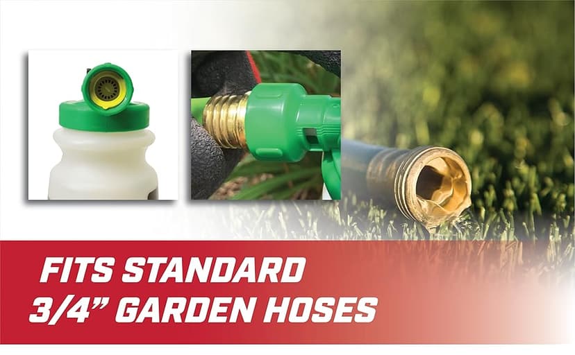 Chapin G390 Hose End Sprayer For Water Soluble Materials, 20 Gallon, 32 Ounce Tank, Finger Control and Backflow Prevention, For Spraying Lawns, Weeds, Insects, Fertilizers, Translucent White