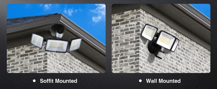 Onforu 100W Smart LED Security Lights Motion Sensor Outdoor 9000LM, 2500K-6500K, WiFi Alexa Flood Light APP Control, Motion Detector with Adjustable 3 Head, IP65 Wall Light for Yard (Black)