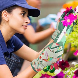 Leather-Gardening-Gloves for Women -Thorn-Proof Work-Gloves for Weeding, Digging, Planting,Pruning Yard garden Gloves