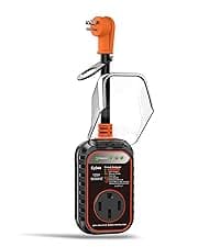 EyGde 50 Amp to 4 Prong 30 Amp Generator Adapter with Surge Protector - Patented NEMA 14-50P Twist Lock Male to L14-30R Female Plug, STW Cord with Circuit Analyzer for Generator