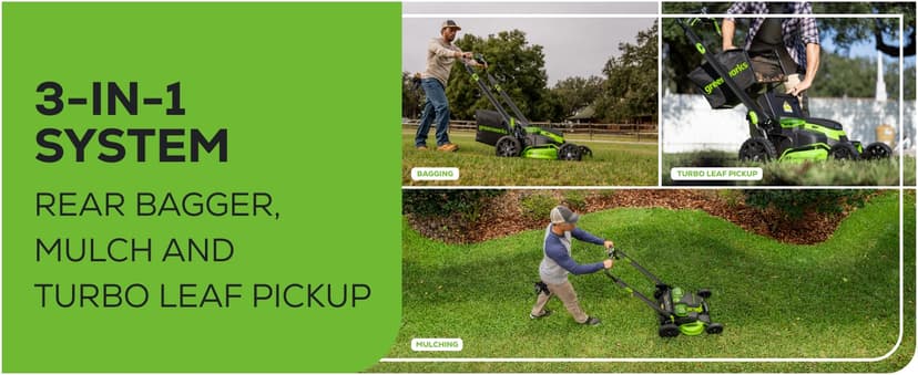 Greenworks 80V 25" Brushless Cordless (Self-Propelled) Dual Blade Lawn Mower (LED Headlight + Aluminum Handles), 4.0Ah Battery and Rapid Charger Included