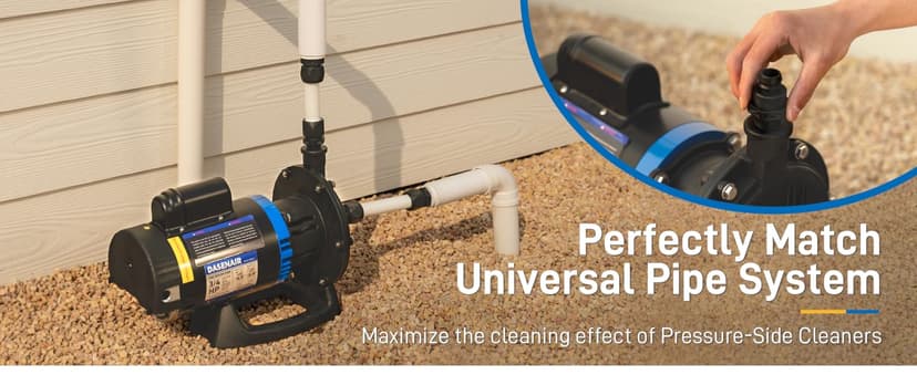 Booster Pump,3/4 HP Pure Copper Motor with Dual Voltage(115V or 230V),IPX4 Waterproof Compatible for Pressure Side Pool Cleaners Vac-Sweep 280,380,3900