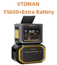 VTOMAN 3096Wh Solar Generator, FlashSpeed 1500 Power Station Bundle with Extra Battery & 400W Solar Panel, 1500W (3000W Peak) LiFePO4 Battery for Home Backup Power RV Emergency (3 Separate Packages)