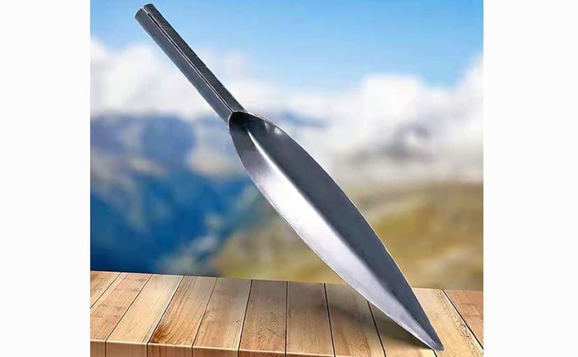 Willow Leaf-Shaped Garden Trowel Tool 12-inch Hand Shovel High-Carbon Steel Material One-Piece Forged Heavy Duty Manual Tool Potting Digging Transplanting Planting Weeding (Grey)