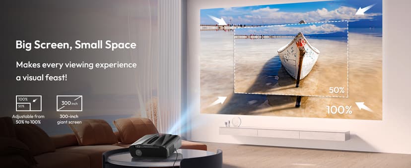 4K UHD Daylight Karaoke Projectors 1800 ANSI Movie Projector Built-in WiFi Bluetooth, 300″Display, 38W Speaker, Auto Focus & Keystone, Android TV NFC Screen Sharing Outdoor Home Theater Proyector