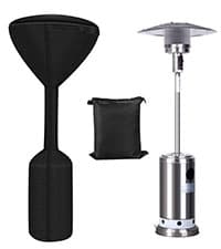 Patio Heater Covers with Reflective Strip,Outdoor Heater Cover Waterproof,Dustproof,Wind-Resistant,Sunlight-Resistant,Snow-Resistant,Black,89.5''x 33.5" Dome x 19.5" Base