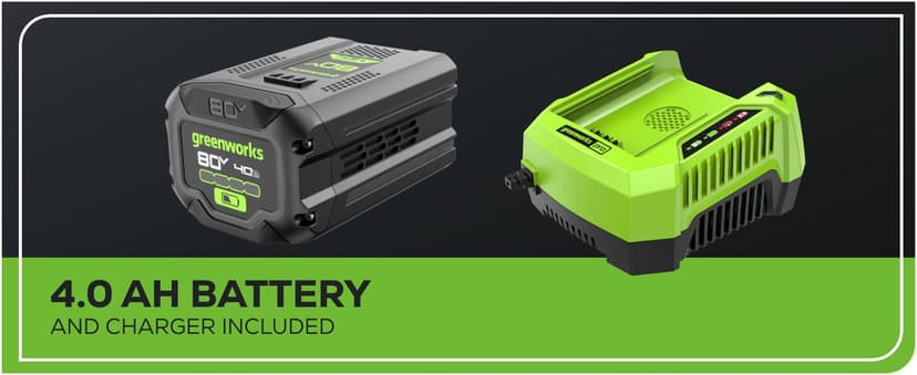 Greenworks 80V 21" Brushless Cordless (Self-Propelled) Lawn Mower (LED Headlight + Aluminum Handles), 4.0Ah Battery and Rapid Charger Included (75+ Compatible Tools)