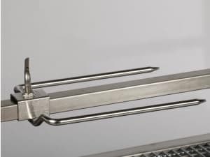 TITAN GREAT OUTDOORS Ash & Ember 13W Stainless Steel Rotisserie Grill, Rated 85 LB for Medium Game, 4 RPM Rotation Speed, Outdoor Grill with Dual Prong Spit Rod, Single Leg Bracket, and Spine Fork