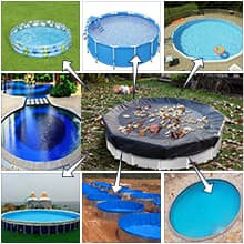STARPYNG-Round Swimming Pool Cover, 5mil,Navy Blue and Black,Winter Underground Pool Cover,Easy Install, UV Protection,Water Proof Oval(Pool Size:19x28FT,Cover Size: 16x25FT)