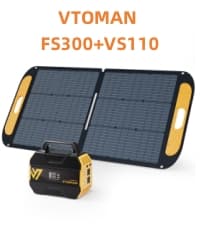 VTOMAN FlashSpeed 300 Portable Power Station 70000mAh, Only 7.4lbs with 7 Outlets, LiFePO4 Generator with Up to 600W AC Outlet, 12V/24V DC Input Adapt RV/Van, PD 100W Type-C for Power Outage, Camping
