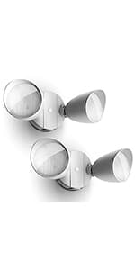 UME 2-Packs 2500 Lumen 32 Watt 28 LED Dual-Head Floodlight Outdoor, Full Metal Design, Waterproof Exterior Security Wall Light 5000K for Patio, Garden, Yard-Black