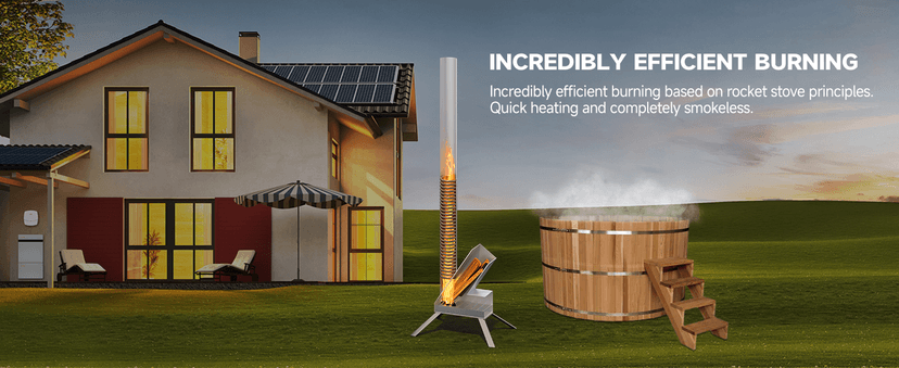Outdoor Wood Burning Heater for Hot Tub, Portable Wood Fired Hot Tub Heaters,Titanium Coil Heat Exchanger Heating for Spas, Small Swiming Pools Wood Burning Stove