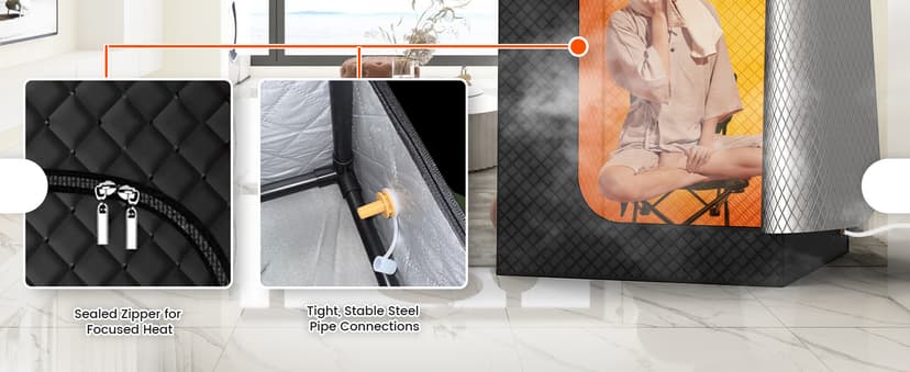 Sauna Box, Portable Sauna for Home, Large Sauna Tent with 3.0L Steamer for Full Body SPA, Easy Assembly Quick Heat-Up Sauna Experience