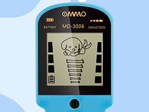 OMMO Metal Detector, Adjustable 27.5”-37.8” Metal Detector for Kids with Intuitive LCD Display, Lightweight Kids Metal Detectors with 6” Search Coil for Exploration Hiking