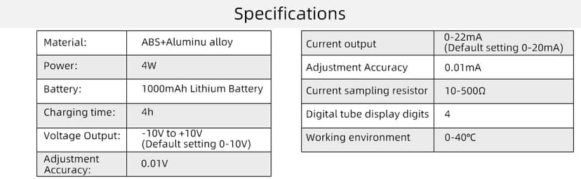 Koolertron 0/4-20mA DC 0-10V Signal Generator,2-IN-1Portable Mini Function Generator Built-in 1000mAh Rechargeable Battery,Analog Generator with 4-Digit LCD Display,Accuracy 0.01,for PLC/Panel Testing