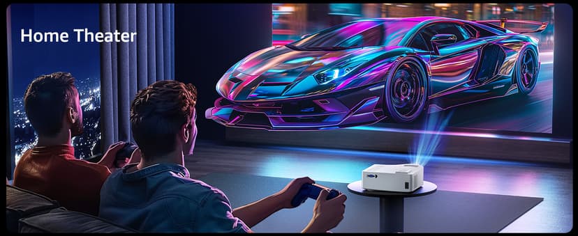 5G WiFi Bluetooth Projector, Native 1080P Outdoor Movie Projector with 300" Display, 380ANSI Home Theater Video Projector 4K Supported, LED Video Projector Compatible with TV Stick, Phone/PC
