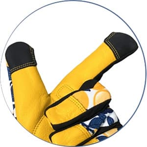 Cowhide Leather Thorn Proof & Puncture Resistant Gardening Gloves for Women and Men, Touchscreen Compatible Working Gloves for Weeding, Digging, Planting, Gardening Gifts for Women, Size Medium