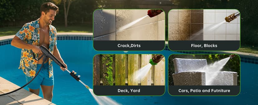 Pressure Washer, 4800PSI 3.0 GPM Max Electric Power Washer with Foam Cannon 48FT Total Long High Pressure Washer for Cars, Fences, Patios, Decks, Patios and Driveway Powerwasher