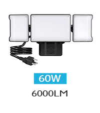 Olafus 100W Flood Light Outdoor, Switch Controlled 10000LM LED Security Light, IP65 Waterproof Outside Floodlight with 5 Adjustable Heads, 6500K Exterior Flood Light Fixture Wired for House Yard Black