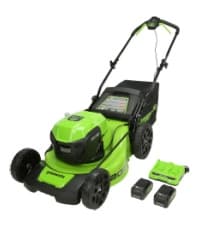 Greenworks 48V (2 x 24V) 20" Brushless Cordless (Push) Lawn Mower (LED Headlight), (2) 4.0Ah Batteries and Dual Port Rapid Charger Included (125+ Compatible Tools)