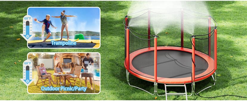 homenote Misting Cooling System 59FT (18M) Misting Line + 20 Brass Mist Nozzles + Brass Adapter(3/4") Outdoor Mister for Patio Backyard Garden Greenhouse Watering