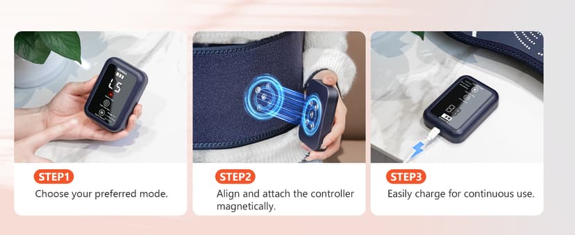 Red Light Therapy Belt & Back Massager for Pain Relief, Infrared Light Therapy Vibration Rechargeable, Red Light Therapy Device for Body Massage for Back Shoulder Waist Knee for Cordless Use