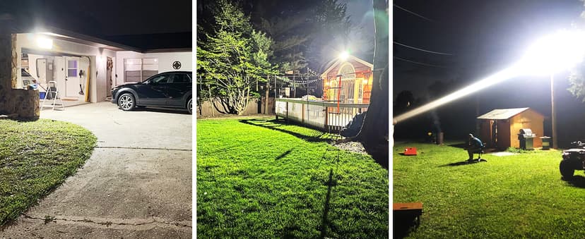 Engrepo Solar Lights Outdoor 10000LM Auto On/Off Dusk to Dawn Light with 20000mAh Battery, IP65 Waterproof Outside Solar Powered Security Flood Light with Remote Control for Wall Porch Shed Barn.