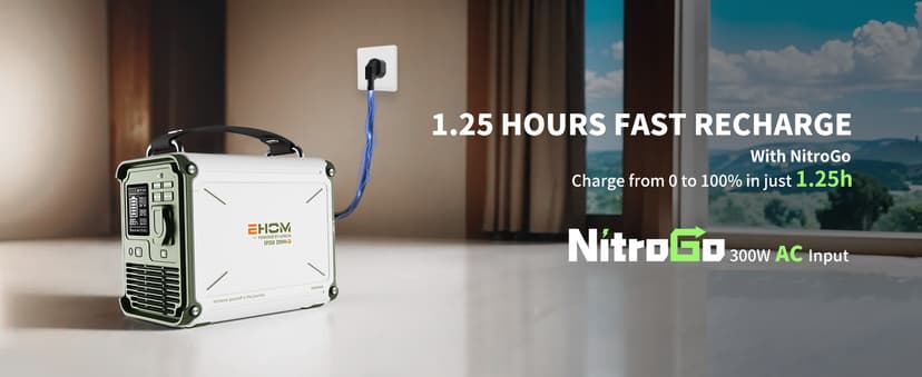 EHOM Portable Power Station 350W (Peak 700W), EP350 299Wh Solar Generator with 120V Pure Sine Wave AC/USB/Car Outlets, Backup Lithium Battery Generator for CPAP Outdoor RV Camping Emergency Blackout