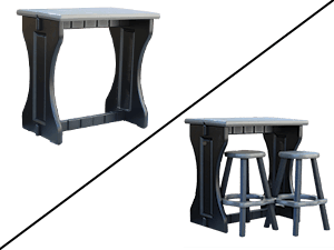 Single Bar Deep Grey Top & Black Base Ideal for Patio Hot Tub Area Backyard Durable WeatherResistant Design Easy Nohardware Assembly Proudly Made in USA