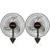 VEVOR 30 Inch Wall-Mount Misting Fan, 3-speed IP44 Waterproof Oscillating, Max. 9500 CFM Wall Mounted Fan for Outdoor, Commercial, Residential, Greenhouse, Workshop, Patio, Black, ETL Listed