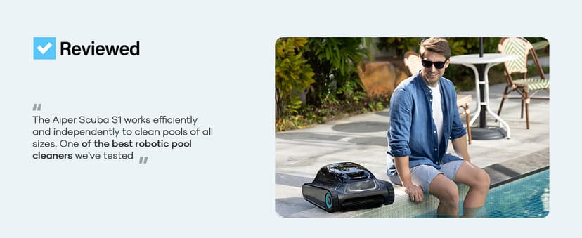 (2025 Upgrade) Aiper Scuba S1 Robotic Pool Cleaner,Wall & Waterline Cleaning,180-Min Battery Life, Ultra-fine Filtation, Smart Navigation, App Support