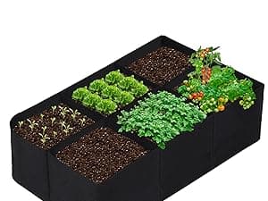 CJGQ Fabric Raised Garden Bed 6x3x1ft Garden Grow Bed Bags for Growing Herbs, Flowers and Vegetables 128 Gallon