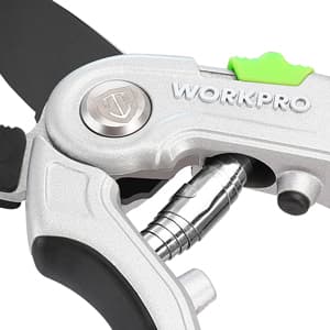 WORKPRO Garden Anvil Pruning Shears, 8" Garden Pruning Scissors Heavy Duty with Ergonomically Design Handle, Labor-Saving Garden Clippers Hand Tools for Thick Dry branches and Dead Plants