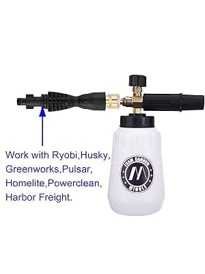 M MINGLE Foam Cannon, Compatible with Portland Husky and Ryobi Pressure Washer, with 5 Nozzle Tips, 1/4 Inch Quick Connector