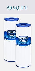 Cryspool® 04072 Filter Compatible with PRB25-IN Hot Tub Filter, C-4326, FC-2375, 3005845, R172327, R173429, 33521, 25392, 817-2500, 5X13 Drop in Spa Filter, 2 Pack
