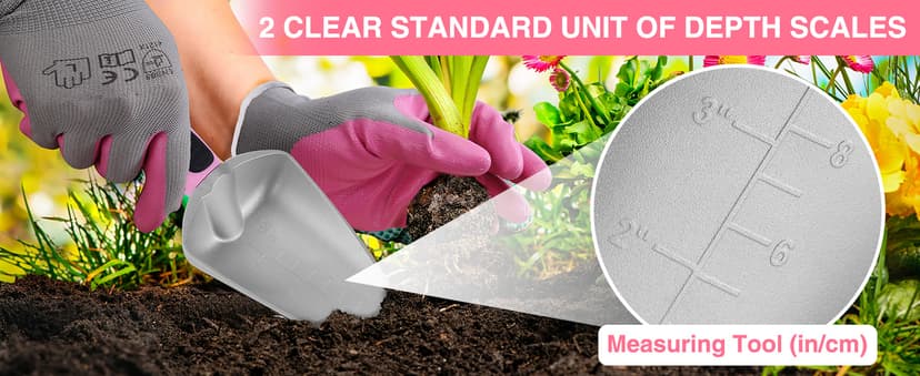 WORKPRO 5PCS Garden Tool Set, Powder Coating Compact Aluminum Gardening Tool Set with Repotting Mat, Outdoor Garden Hand Tools, Ideal Gardening Gift, Pink