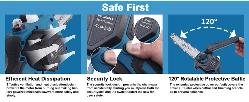 2-in-1 Cordless Pole Saw, Brushless Mini Chainsaw Cordless with Pole, 2 Pack 20V 4.0Ah Battery Powered Pole Saws for Tree Trimming, 15ft Reach Electric Saw for Trees With Pole