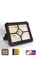 Portable LED Work Solar Light 100W 16500mAh 10000 LM with Stepless Brightness Job Site Battery Rechargeable LED Floor Light for Emergency Worklight for Hurricane Father's Day Gift