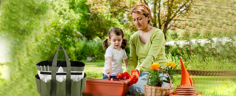 Garden Tool Holder Bag With 8 Pockets, Elastic Straps, And Sturdy Handles, Heavy-Duty Oxford Organizer Keeps Gardening Tools Neat And Accessible, Ideal for Men And Women (1 PC)