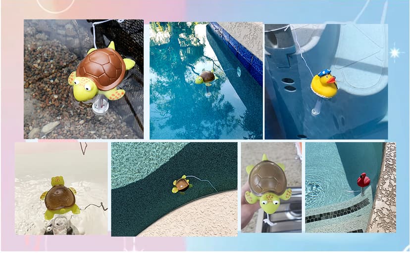 XY-WQ 2 Pack Floating Pool Thermometer, Large Size Easy Read for Water Temperature with String for Outdoor and Indoor Swimming Pools and Spas